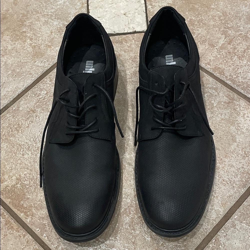 Unlisted Black Textured Oxford Shoes